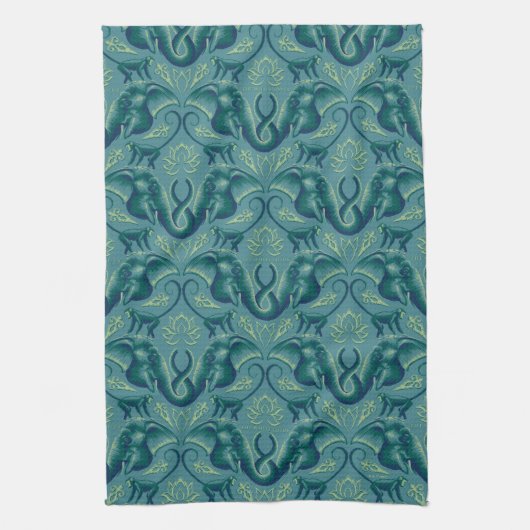 Tranquisit Safari Tapestry Pattern - Der weiße Lot Geschirrtuch (Vertikal)