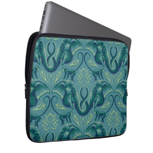 Tranquisit Safari Tapestry Pattern - Der weiße Lot Laptopschutzhülle (Vorne Rechts)