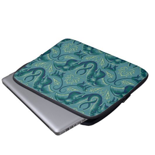 Tranquisit Safari Tapestry Pattern - Der weiße Lot Laptopschutzhülle (Vorne Knopf)