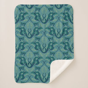 Tranquisit Safari Tapestry Pattern - Der weiße Lot Sherpadecke