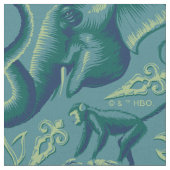 Tranquisit Safari Tapestry Pattern - Der weiße Lot Stoff (Nahaufnahme)