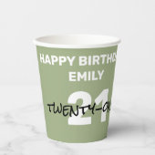 Tranquisit Sage Happy Birthday Paper Cups Pappbecher (Vorderseite)