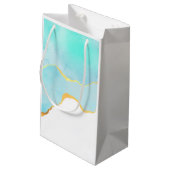 Tranquisit Tropical Green mit Gold Border Vielen D Kleine Geschenktüte (Rückseite Schrägansicht)