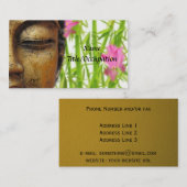 Tranquisiter Gold Buddha und Floral Business Card Visitenkarte (Vorne/Hinten)