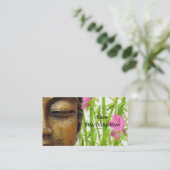Tranquisiter Gold Buddha und Floral Business Card Visitenkarte (Stehend Vorderseite)