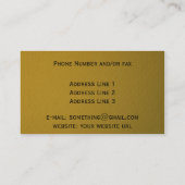 Tranquisiter Gold Buddha und Floral Business Card Visitenkarte (Rückseite)