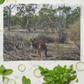 Tranquisiter Moment: Australisches Kangaroo in Bil Geschirrtuch (Gefaltet)
