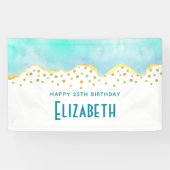 Tranquisites tropisches Grün mit goldenen Grenze G Banner (Horizontal)