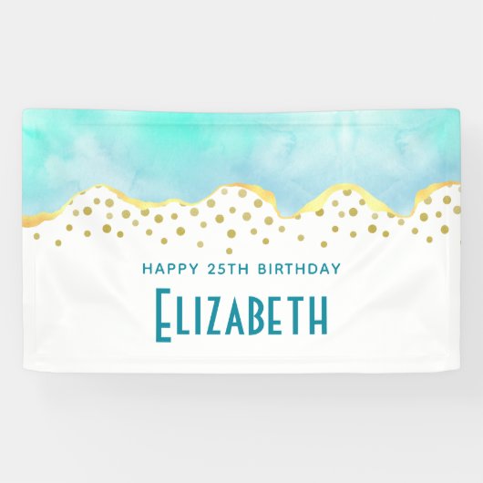 Tranquisites tropisches Grün mit goldenen Grenze G Banner (Horizontal)