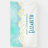 Tranquisites tropisches Grün mit goldenen Grenze G Banner (Vertikal)