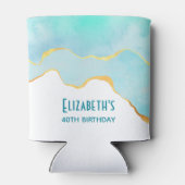 Tranquisites tropisches Grün mit goldenen Grenze G Dosenkühler (Rückseite)