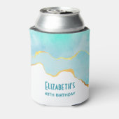 Tranquisites tropisches Grün mit goldenen Grenze G Dosenkühler (Kanne Rückseite)