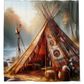 Tranquisitorische Indianer durch einen ruhigen Flu Duschvorhang (Vorderseite)