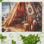 Tranquisitorische Indianer durch einen ruhigen Flu Geschirrtuch (Gefaltet)