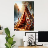 Tranquisitorische Indianer durch einen ruhigen Flu Poster (Heimbüro)