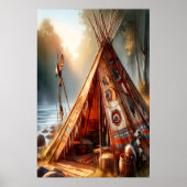 Tranquisitorische Indianer durch einen ruhigen Flu Poster (Vorne)