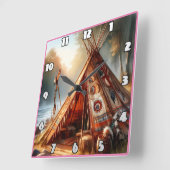 Tranquisitorische Indianer durch einen ruhigen Flu Quadratische Wanduhr (Winkel)