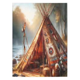 Tranquisitorische Indianer durch einen ruhigen Flu Tischdecke