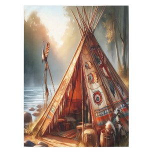 Tranquisitorische Indianer durch einen ruhigen Flu Tischdecke