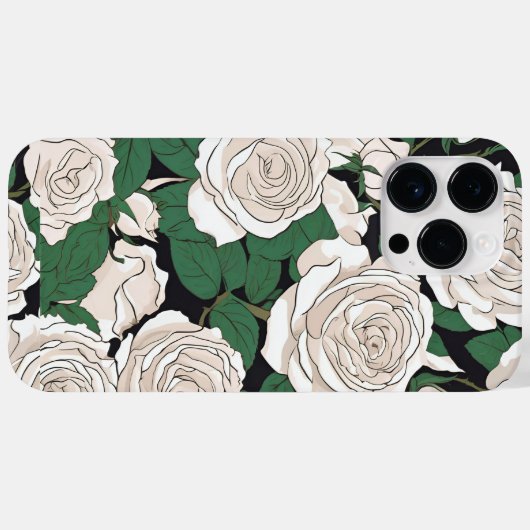 Tranquisitorische Weiße Rose Muster Case-Mate iPhone Hülle (Rückseite (Horizontal))