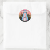 Trans Alien Funny Runder Aufkleber (Tasche)