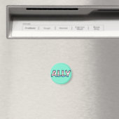 Trans Ally Hollow Letter | Hintergrund der Minze Magnet (In Situ (Geschirrspüler))