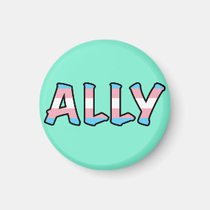 Trans Ally Hollow Letter Hintergrund der Minze Magnet