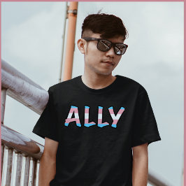 Trans Ally mit Flatfied Letters T-Shirt