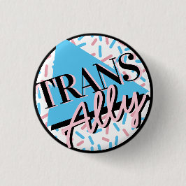 Trans Ally Pink Blue Sprinkles 90er LGBT Button
