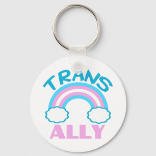 Trans Ally Transgender Rainbow Blue Pink White Schlüsselanhänger