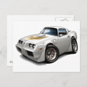 Trans am White Car 1979-81 Postkarte (Vorne/Hinten)