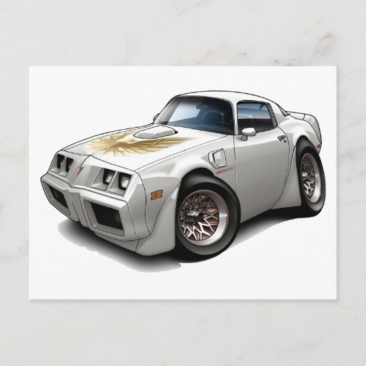 Trans am White Car 1979-81 Postkarte (Vorderseite)