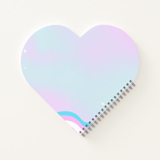 trans art design on heart shape notebook notizblock (Rückseite)