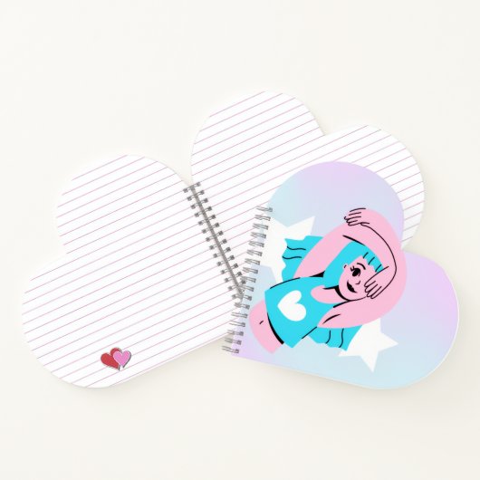 trans art design on heart shape notebook notizblock (Innenseite)