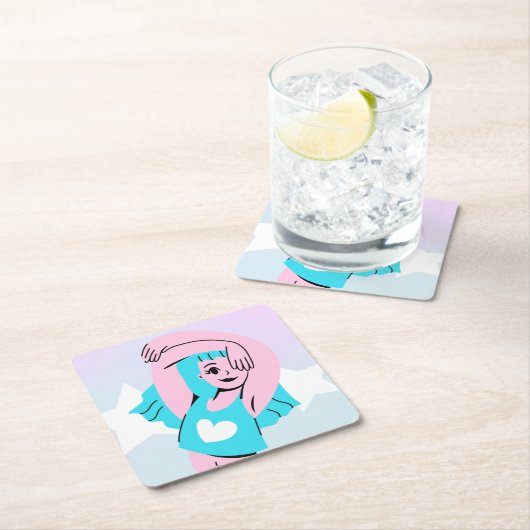 trans art on paper coaster rechteckiger pappuntersetzer (Vor Ort)