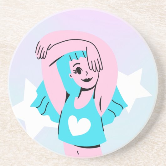 trans art on sandstone coaster getränkeuntersetzer (Vorne)