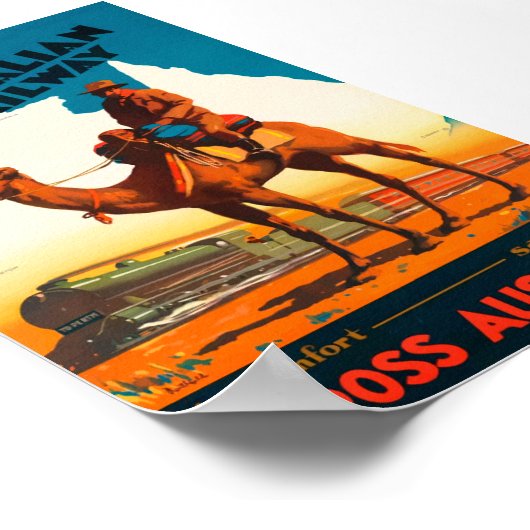 Trans Australia Railways Vintage Poster (Ecke)