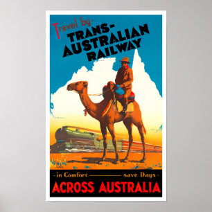 Trans Australian Railway Vintage Reise Poster