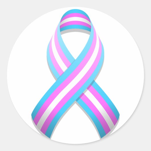 Trans Awareness Ribbon Round Sticker (Vorderseite)