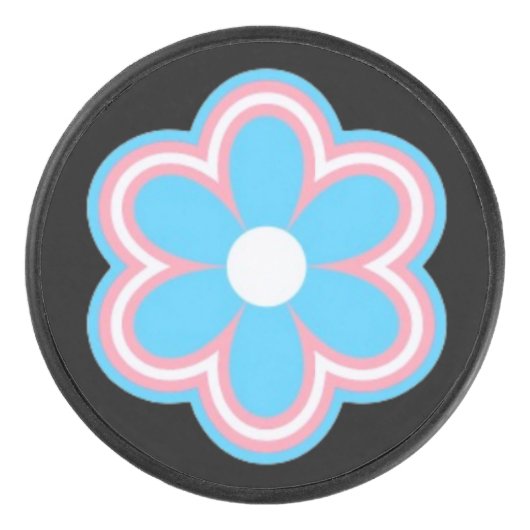trans Blumen Hockey Puck (Vorderseite)
