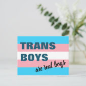 Trans Boys sind echte Boys Transgender Flag Postkarte (Stehend Vorderseite)