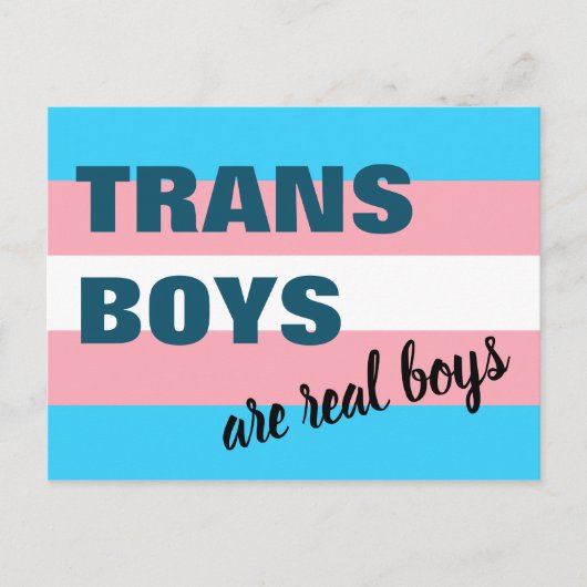 Trans Boys sind echte Boys Transgender Flag Postkarte (Vorderseite)