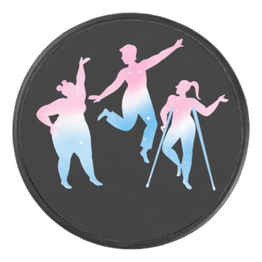 trans disabled design on hockey puck (Vorderseite)