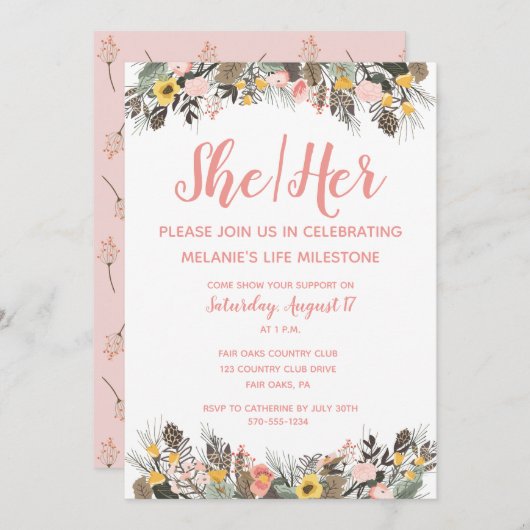 Trans-Dusche Transgender Coming Out Party Einladung (Vorne/Hinten)