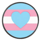 trans flag and heart hockey puck (Vorderseite)