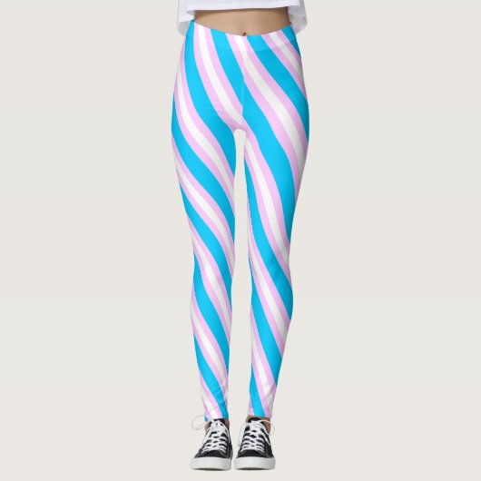 Trans Flag Art Leggings (Vorderseite)