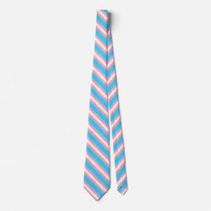 Trans Flag Diagonal Stripe Neck Tie Krawatte