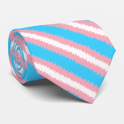 Trans Flag Diagonal Stripe Neck Tie Krawatte (Gerollt)