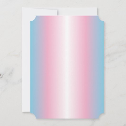 Trans Flag Farben Herz Proud Hochzeit Einladung (Rückseite)