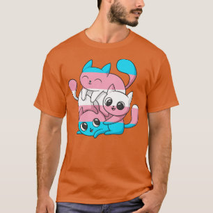 Trans Flag Farben Katzen Pride Transgender I T-Shirt